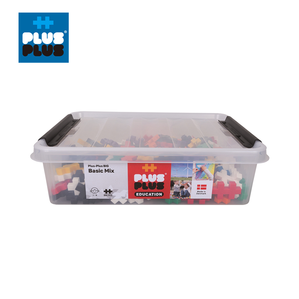 【++Plus-Plus 加加積木】BIG大顆粒-彩虹系列 200片收納箱