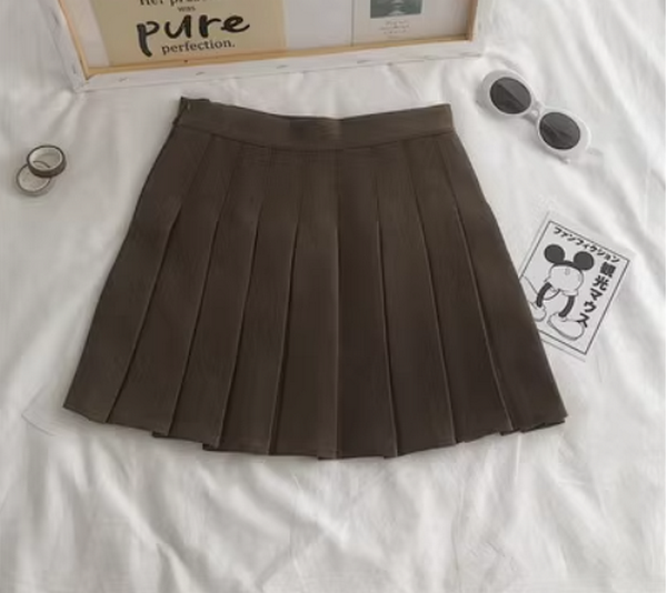 熱賣A字百褶半身裙（咖色加厚款）（尺碼:S-XL)(下單後聯絡客服確認發貨尺碼)
