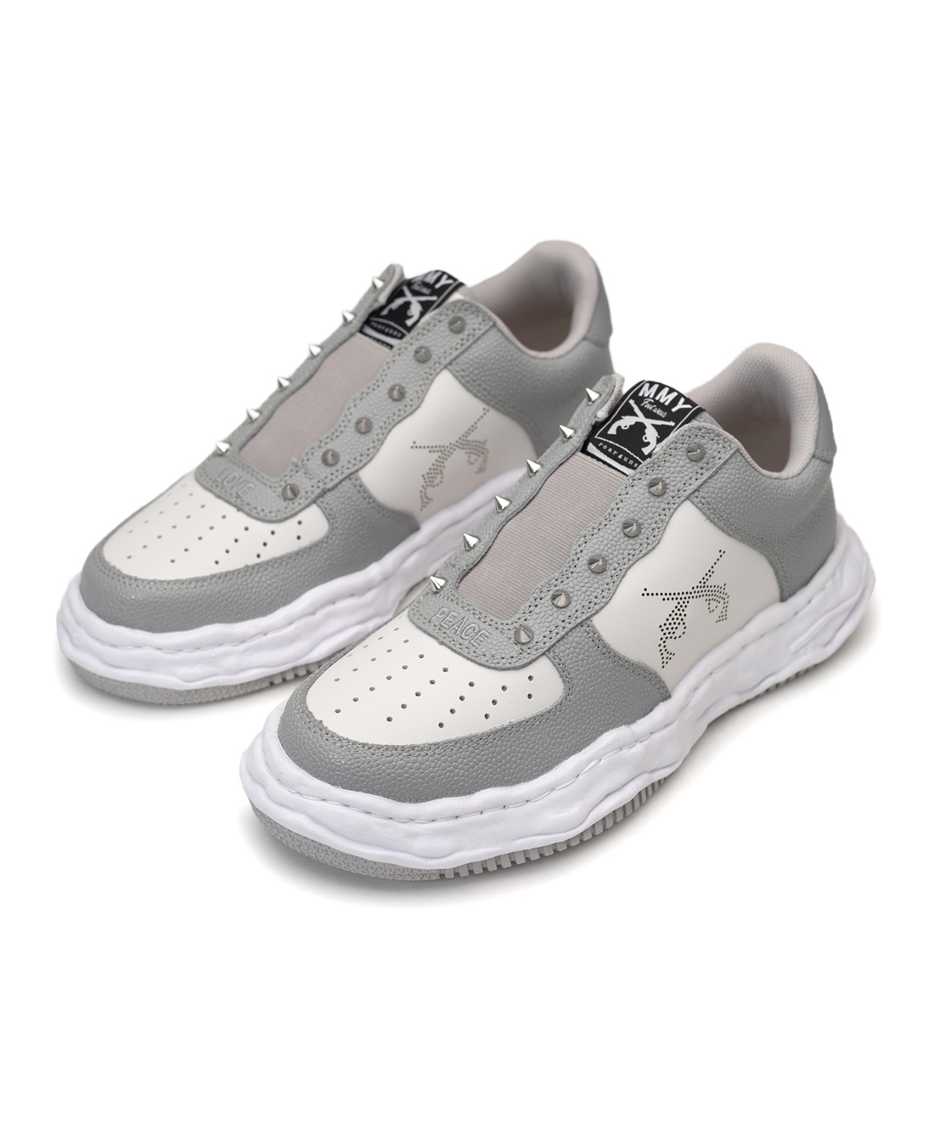 {現貨} roarguns X MMY "WAYNE" OG Sole Studs Leather Low Sneaker Gray/White