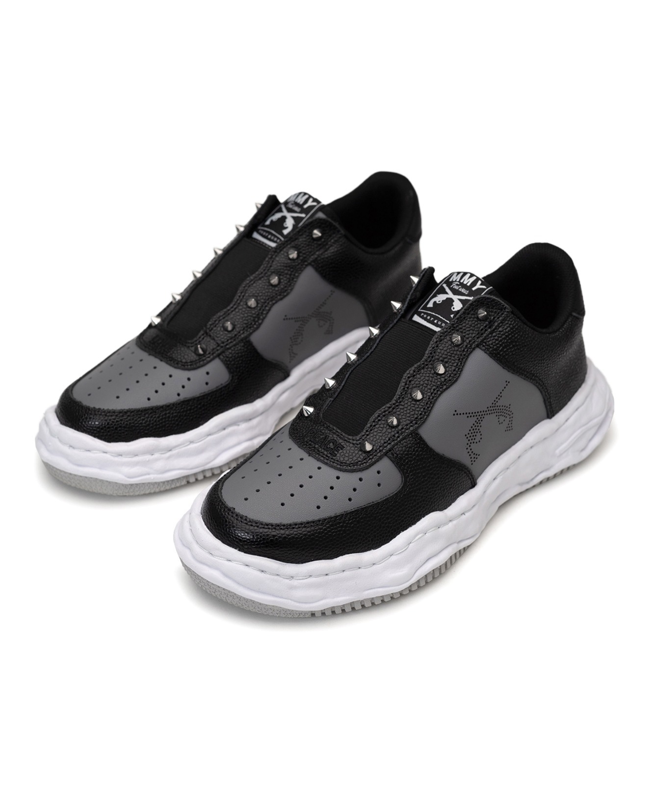{現貨} roarguns X MMY "WAYNE" OG Sole Studs Leather Low-top Sneaker Black/Gary