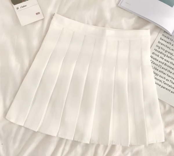 熱賣A字百褶半身裙（白色常規款）（尺碼:S-XL)(下單後聯絡客服確認發貨尺碼)