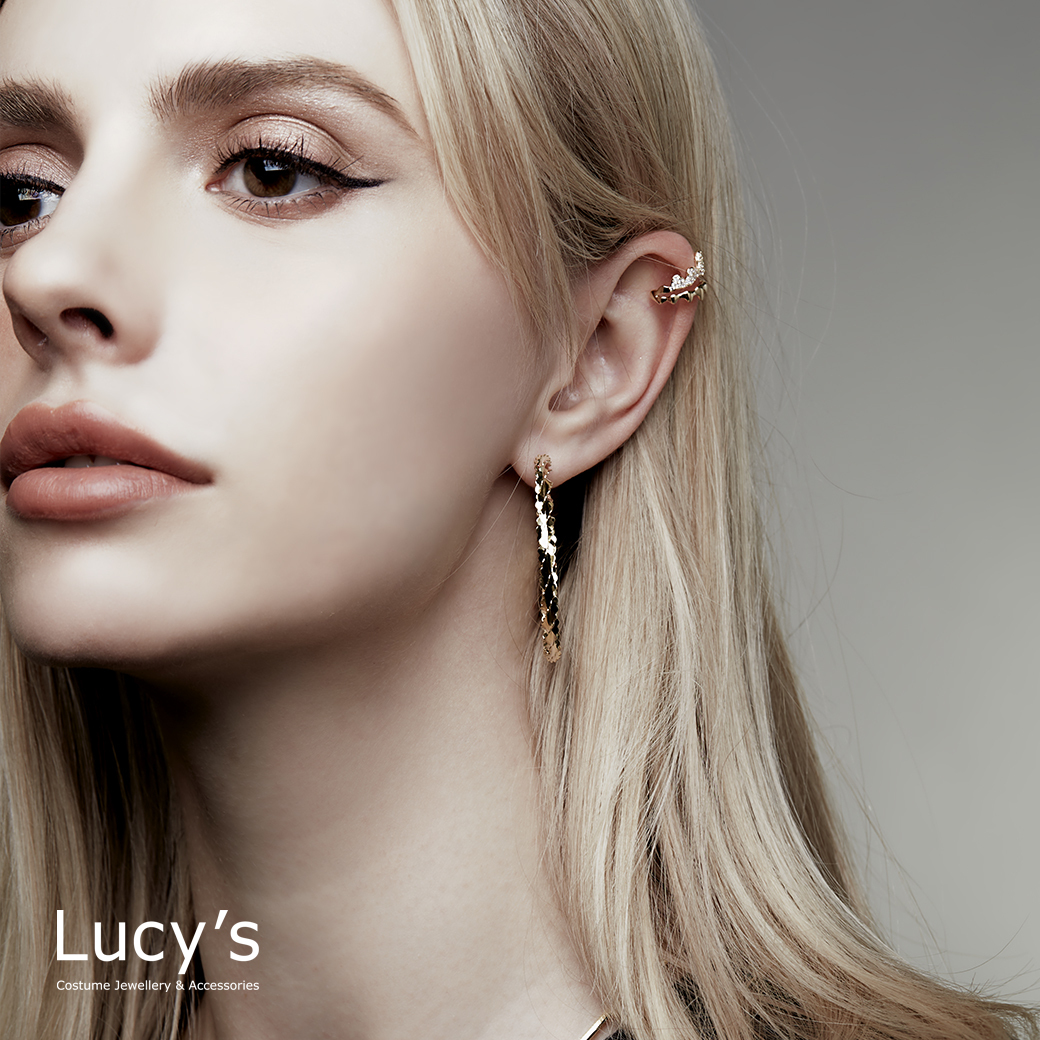 扭曲螺旋 圈型耳環 (116277)