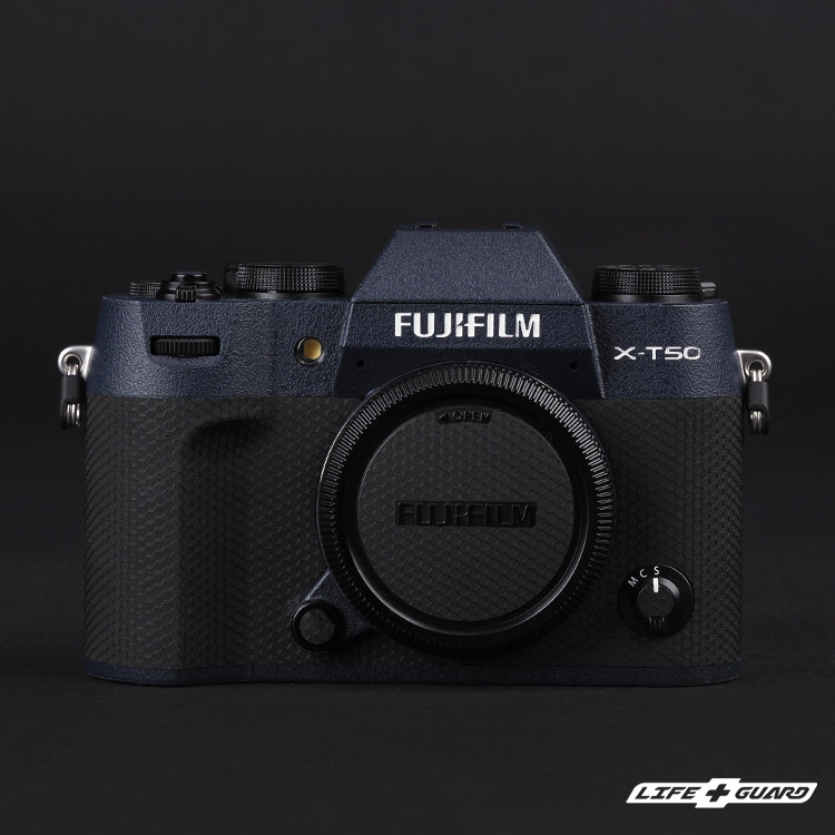 LIFE+GUARD FUJIFILM X-T50 XT50 專用鏡頭貼膜｜砂紋藍質感設計
