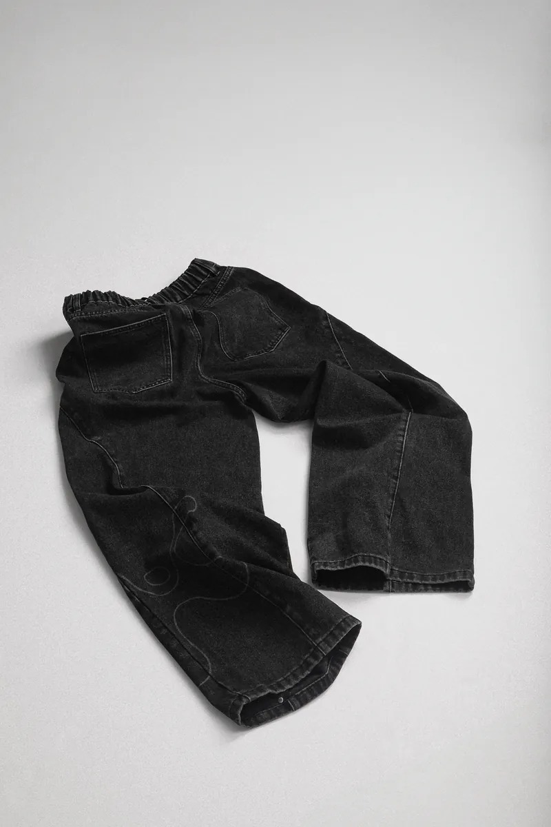 KAESY Silver Rivet Baggy Jeans