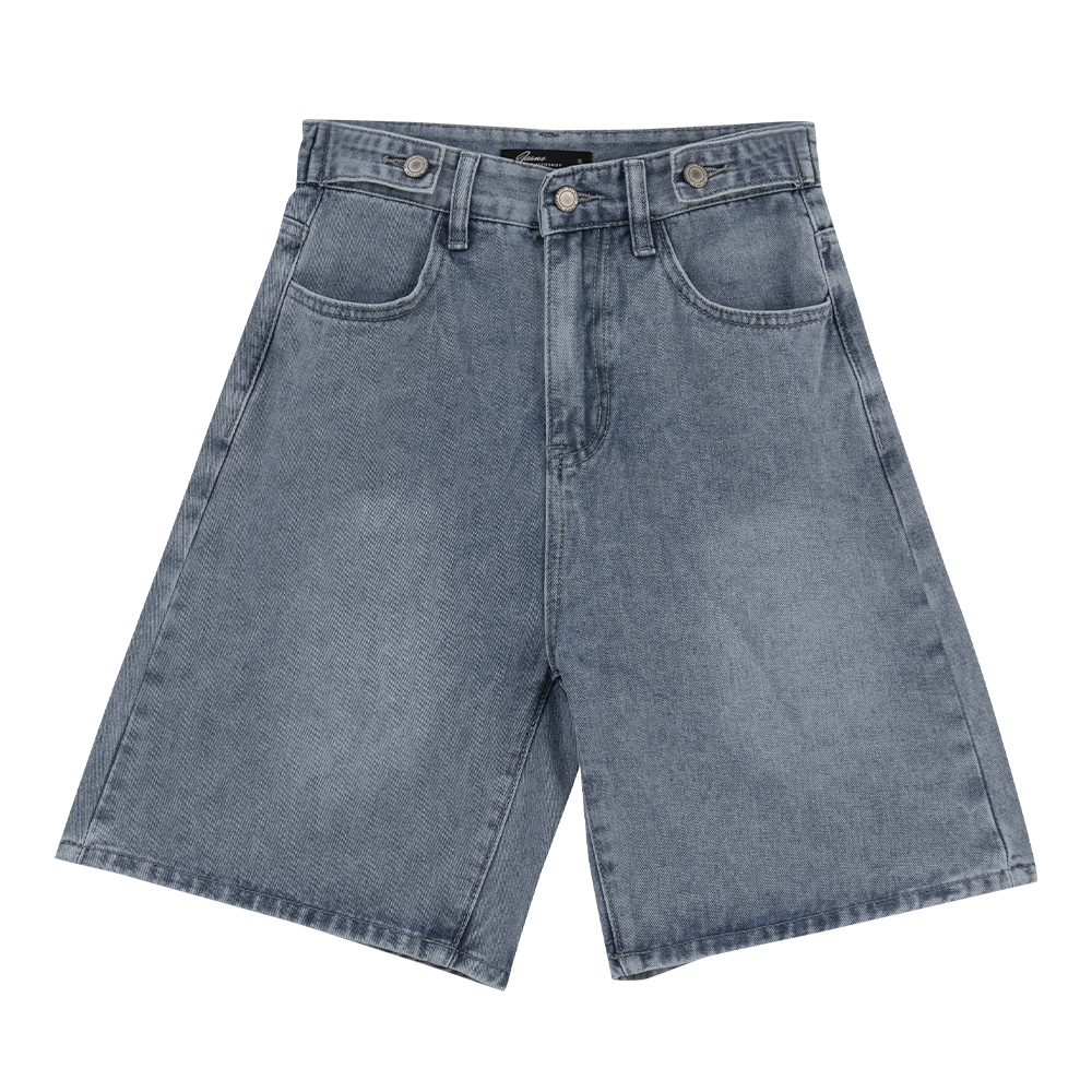 Simple washed style high waisted denim shorts S/M/L【04120109】in stock+pre-order