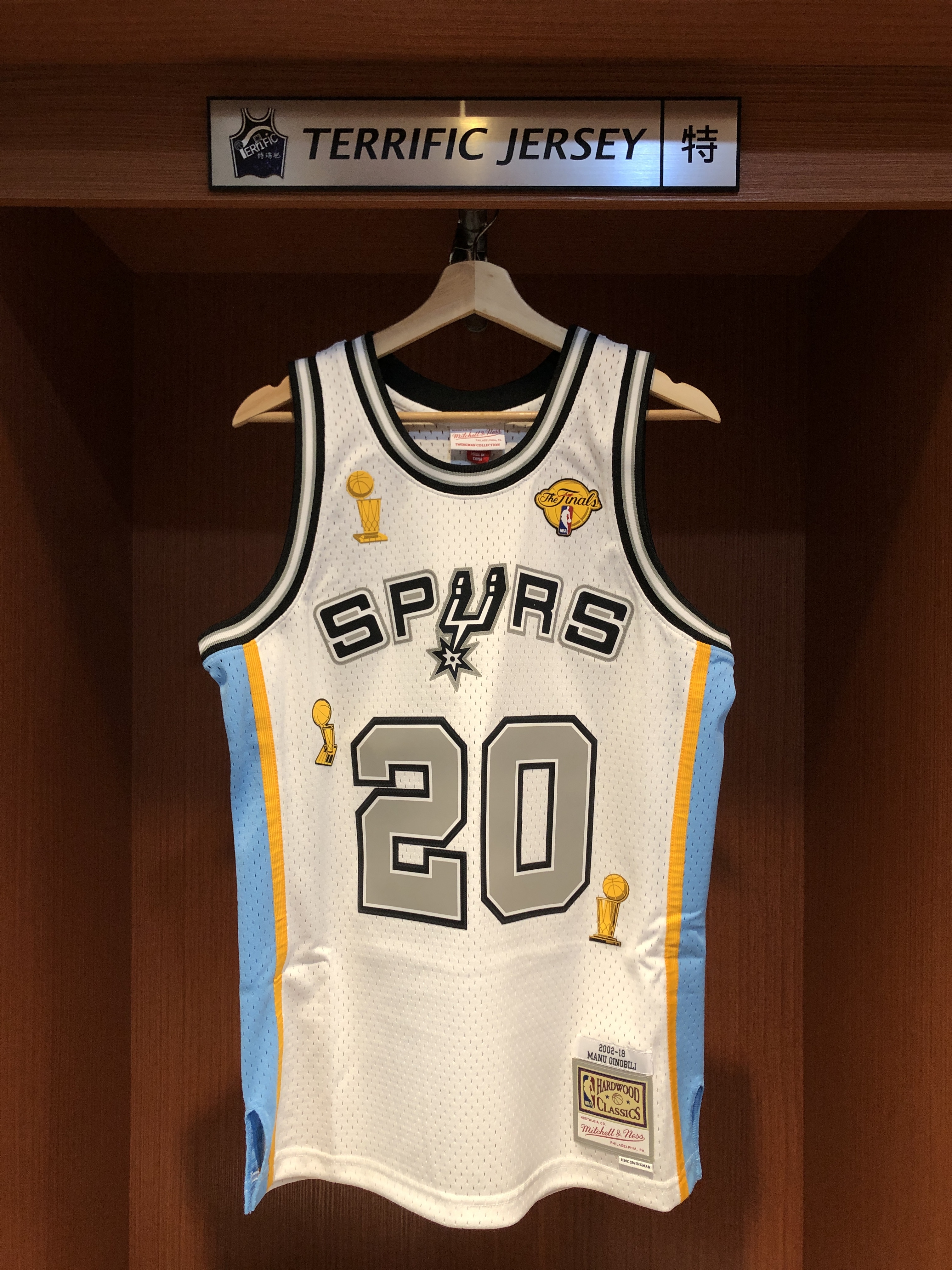 NBA球衣 Manu Ginobili 聖安東尼奧馬刺 退休紀念 阿根廷 02-18白 M&N Swingman 球迷版 熱轉印 全新