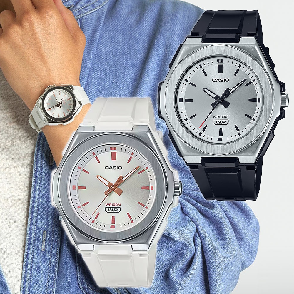 【CASIO 卡西歐】LWA-300H 運動休閒 簡約淡雅 粗框指針 無字設計 獨特個性 金屬錶圈 夜光 百米防水 指針錶 手錶