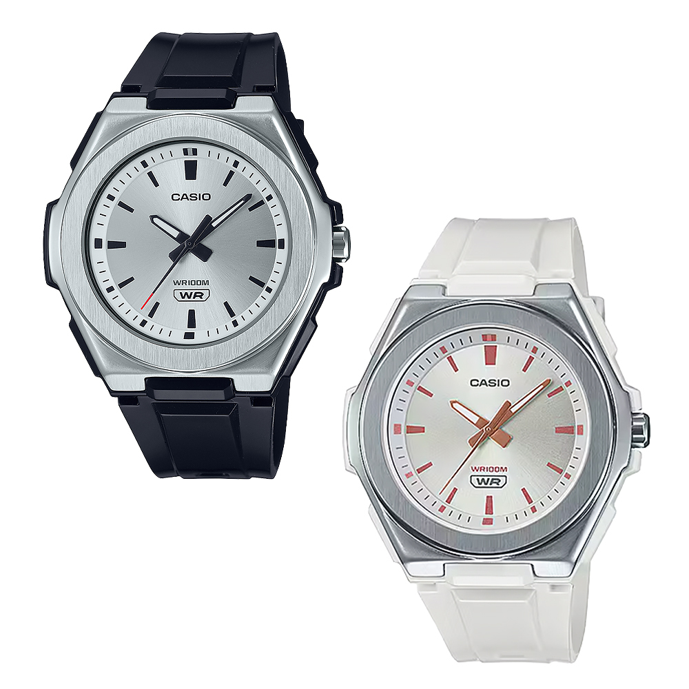 【CASIO 卡西歐】LWA-300H 運動休閒 簡約淡雅 粗框指針 無字設計 獨特個性 金屬錶圈 夜光 百米防水 指針錶 手錶