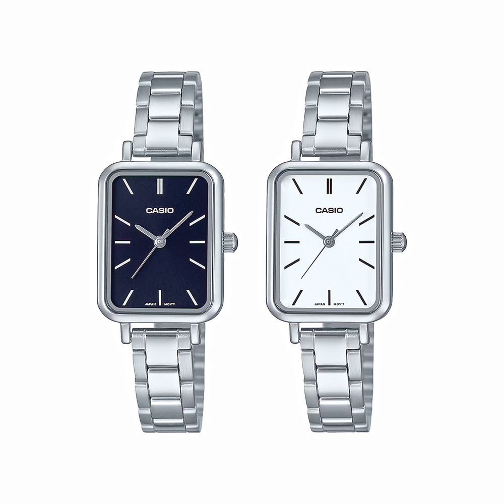 【CASIO 卡西歐】LTP-V009D 極致簡約 精巧無字 隨興復古懷舊 細款方形 淑女 不鏽鋼 指針錶 腕錶 手錶