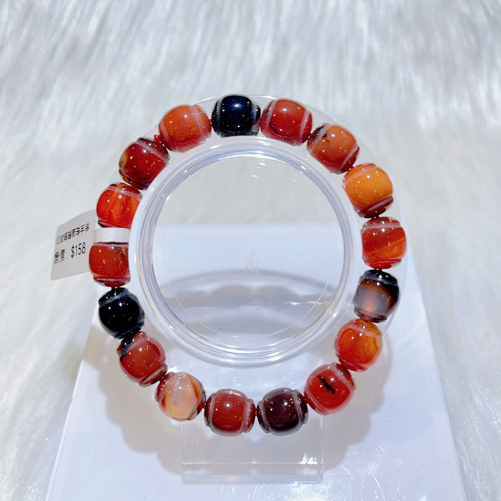 紅瑪瑙桶珠手串 CH1006