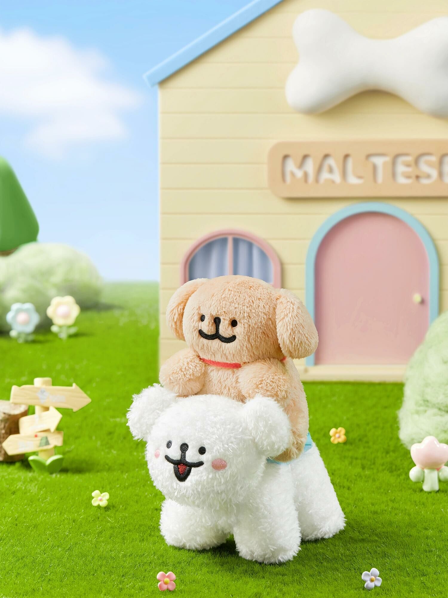 線條小狗 Maltese 馬爾濟斯 正版授權 快樂GOGO系列毛絨盲盒 鑰匙圈 娃娃 吊飾 盲盒 6+1款(任買兩件711免運) /預購