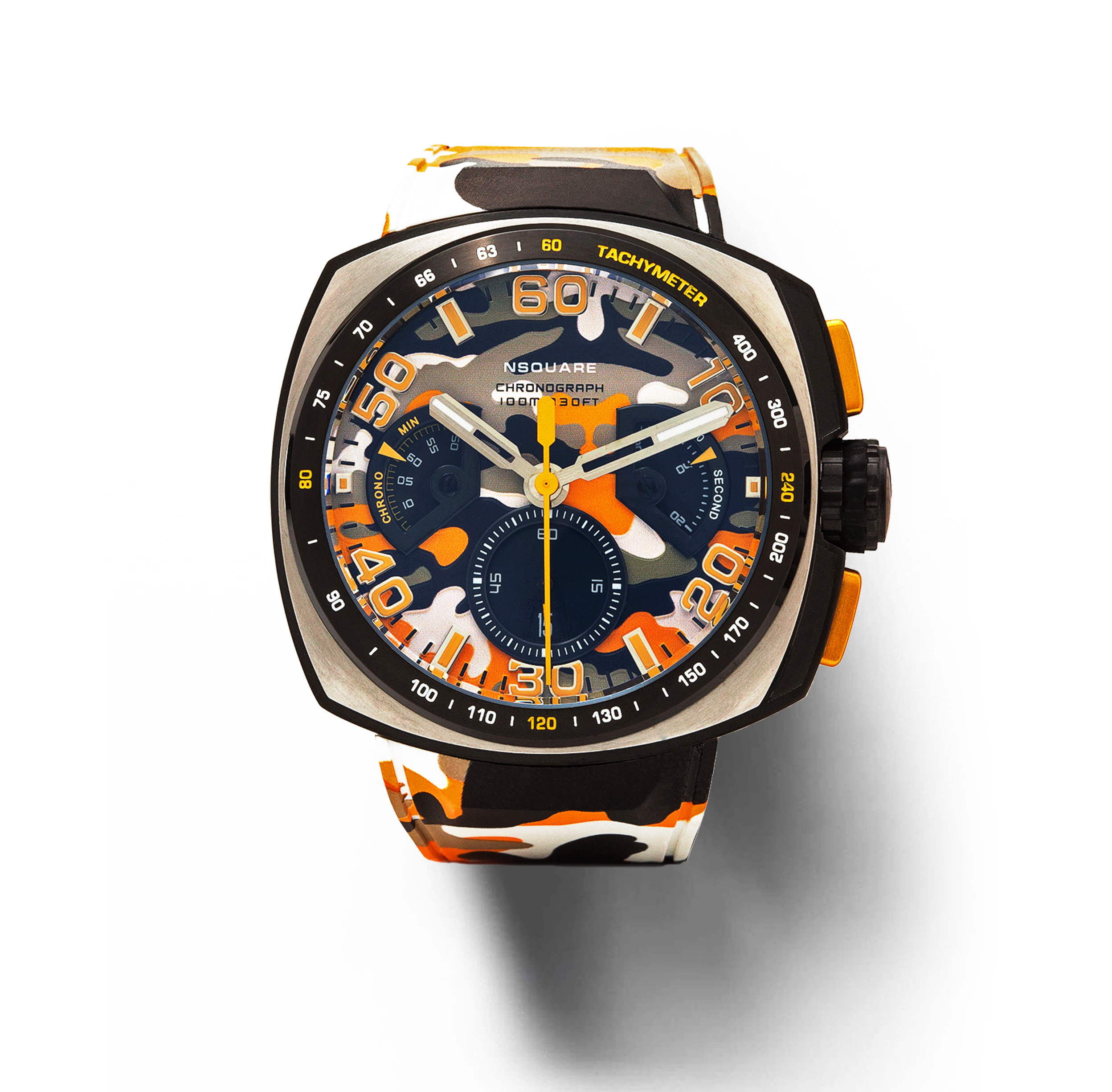 【NSQUARE】 NICK CHRONO CAMO迷彩系列 橡膠運動風腕錶 G0369-