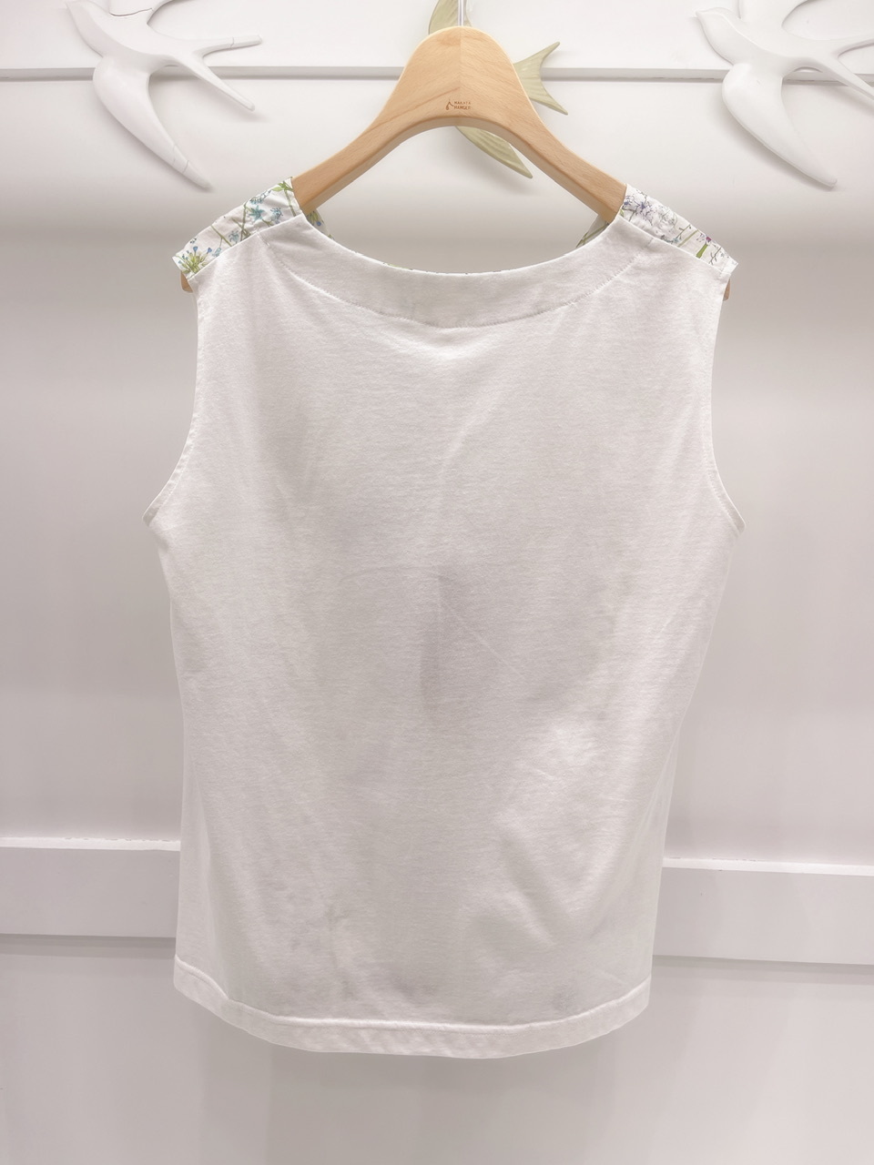 V領袖lace花布上衣