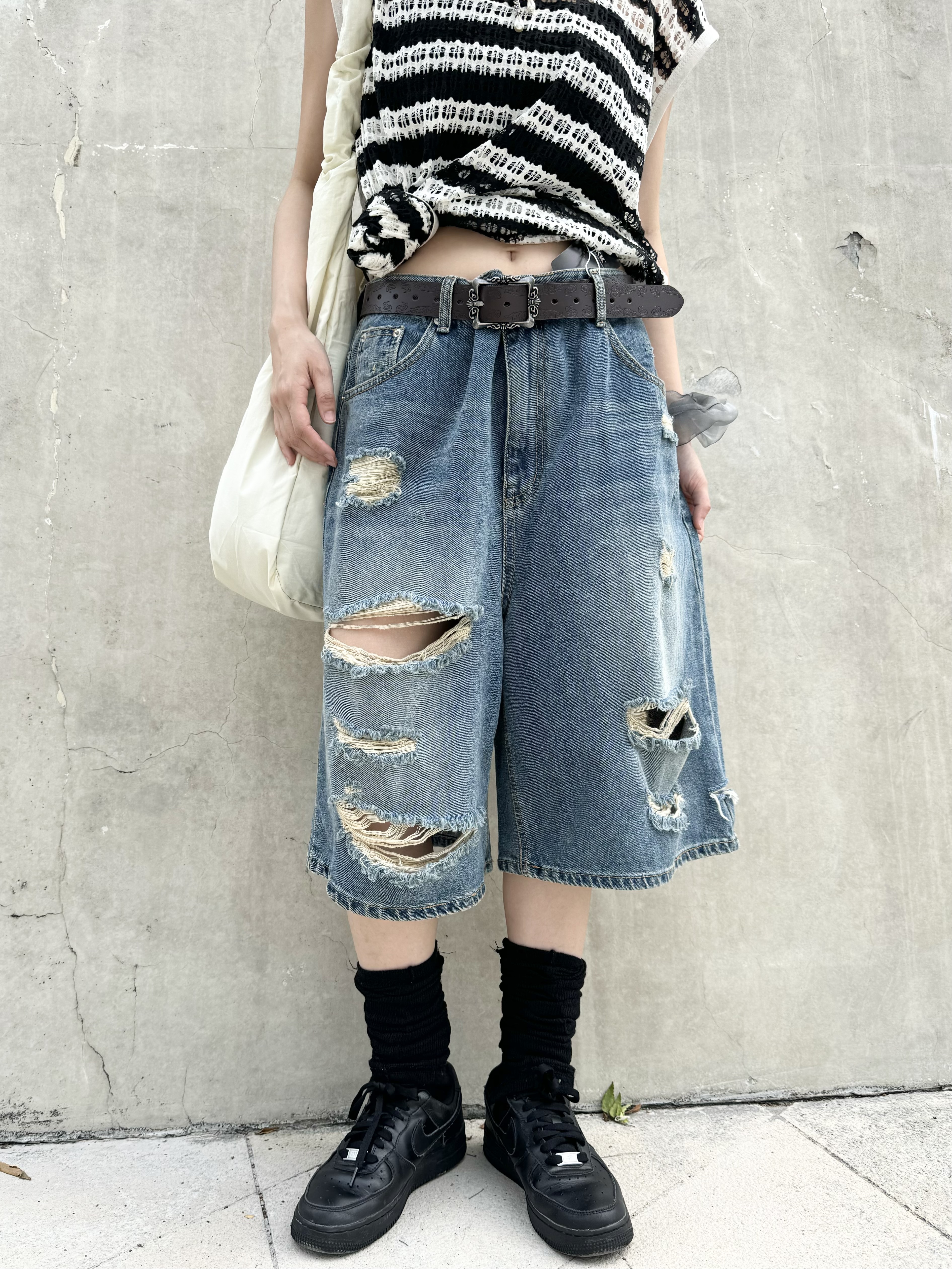 兩色入！HOIYING自留～街頭靚CUT中長爛牛（BLUE)