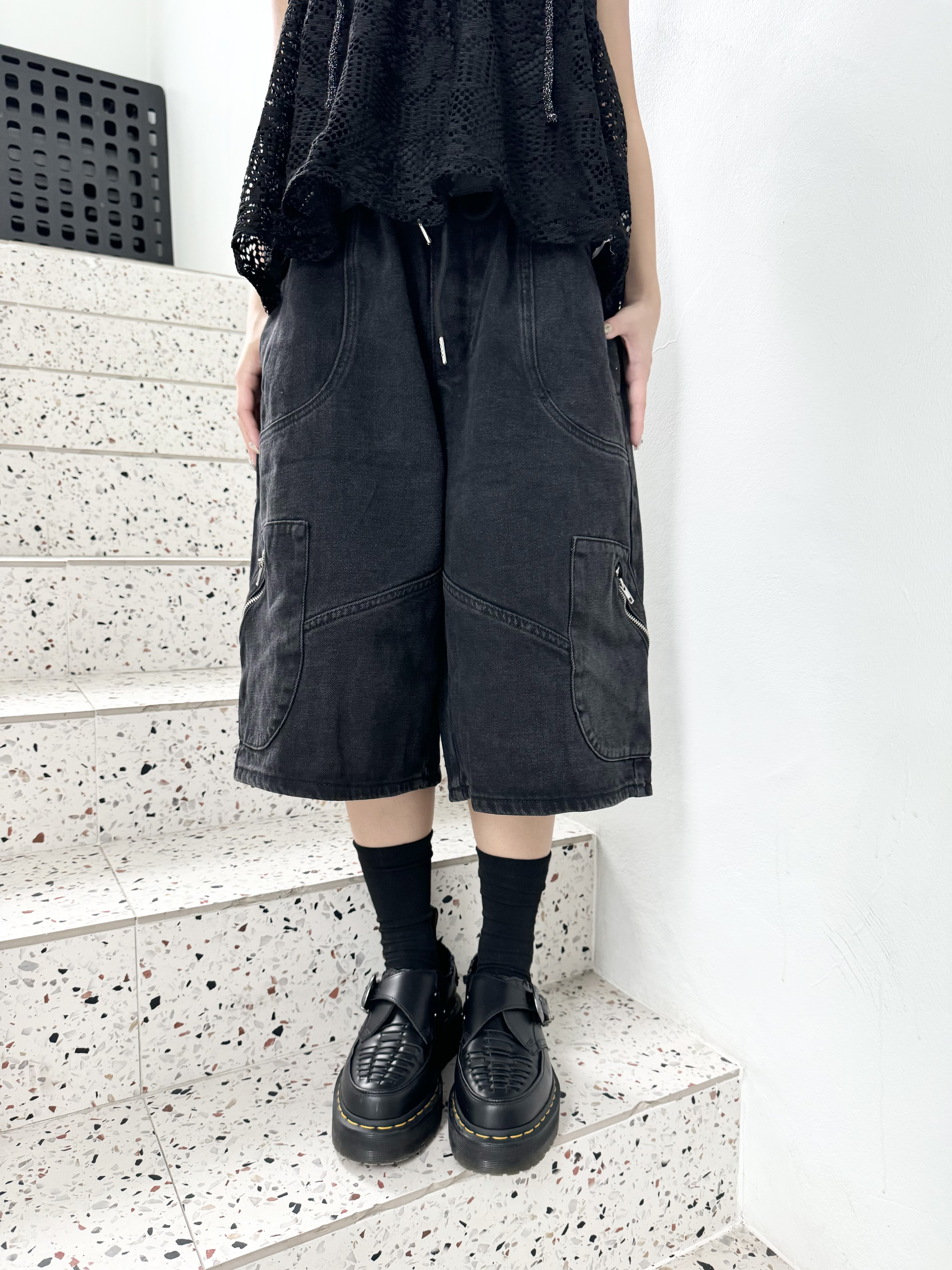 兩色入！小個子女生友好中褲～橡筋腰的～！