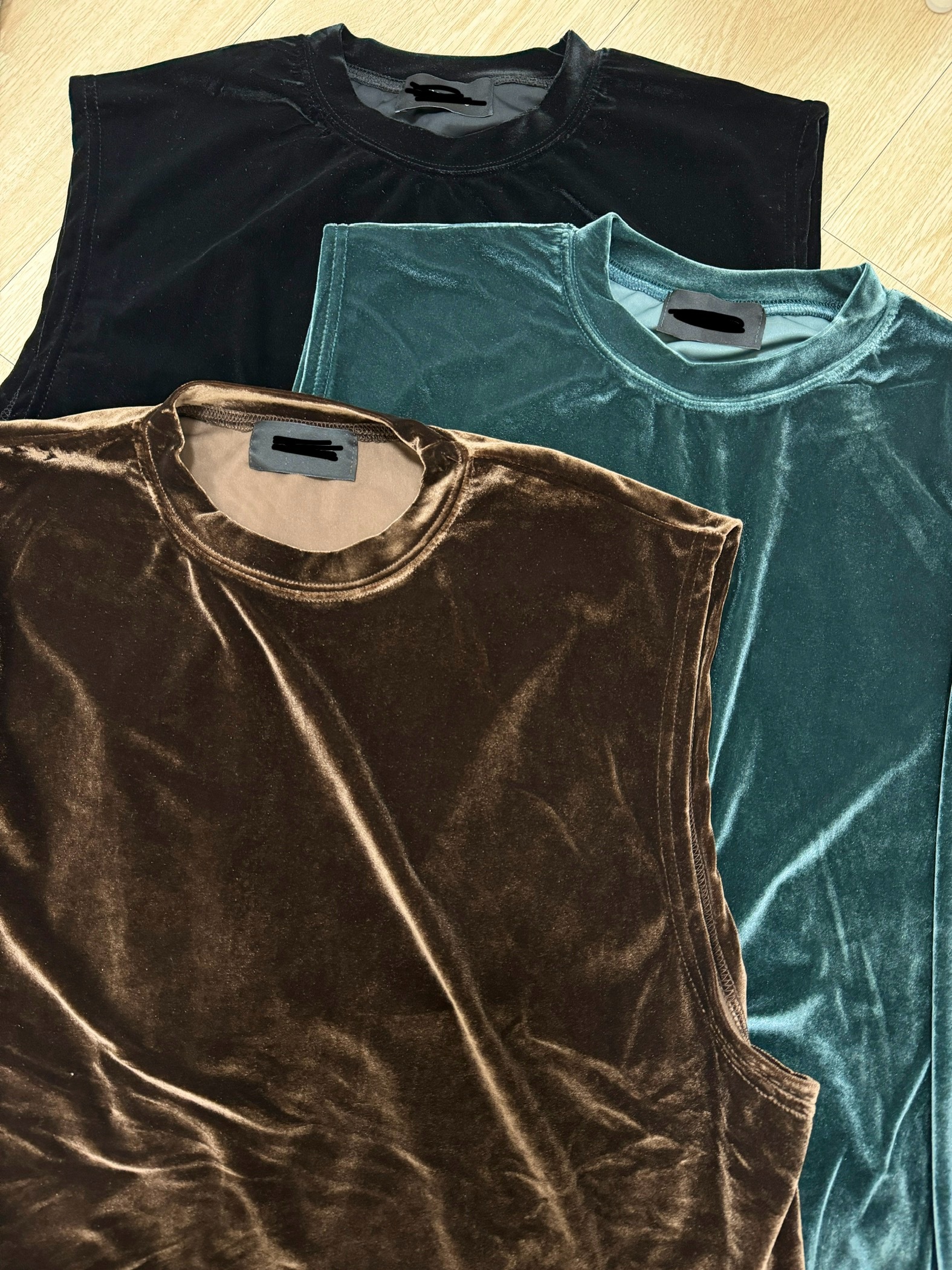 黑色背心斷貨接單訂製中！三色入！絨面涼感OVERSIZE 背心/短袖