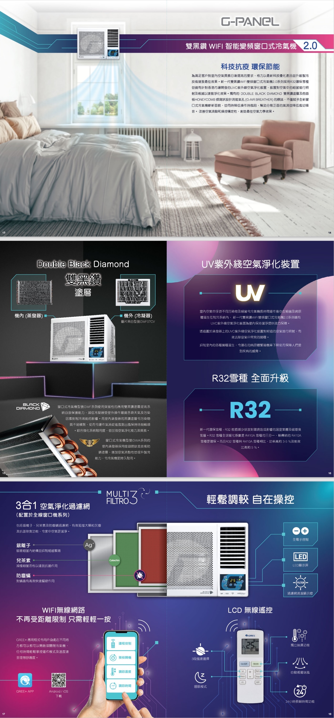 Gree 格力 GWF18DB 2匹 變頻淨冷窗口機 (附遙控)