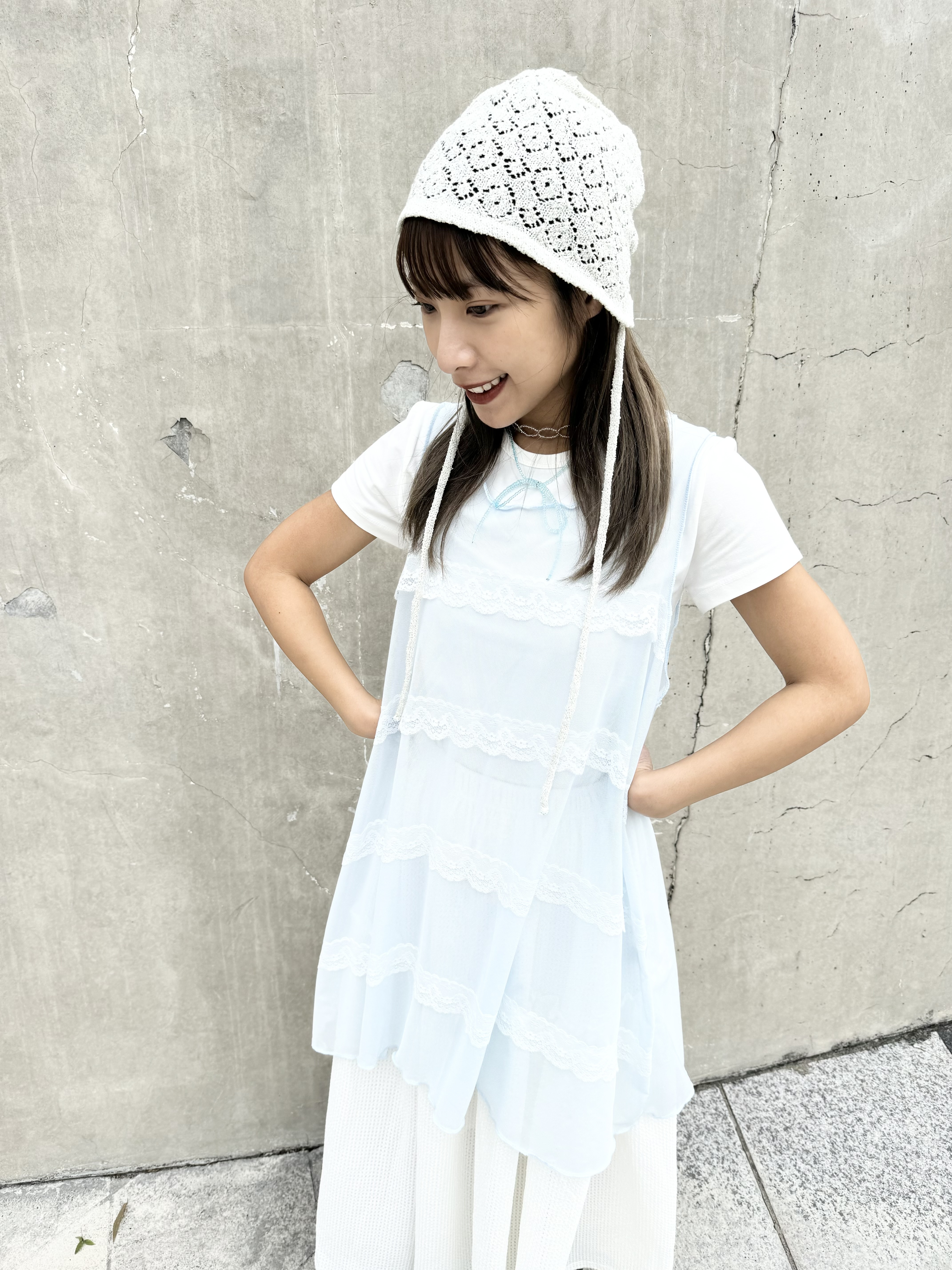 兩色入！層層LACE透紗VEST!