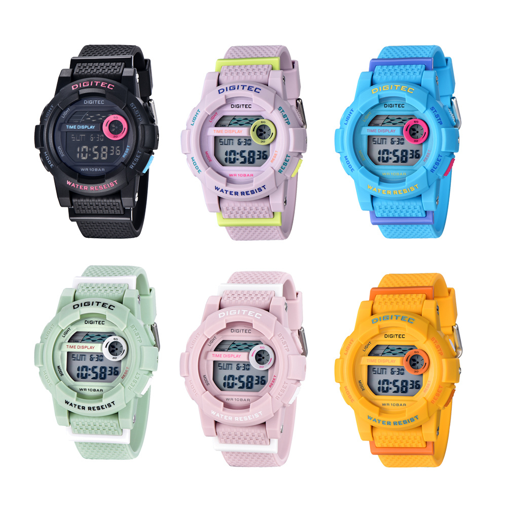 【DIGITEC 數碼科技】 BDG-7073T 經典時尚多功能休閒電子錶 繽紛顏色選擇 防水