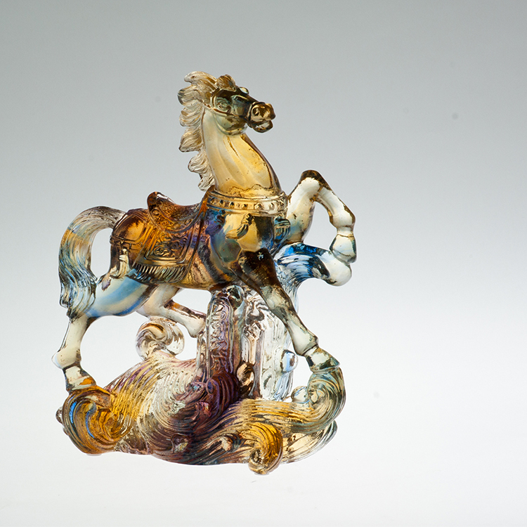 鹿港窯禮品館│琉璃馬-擺飾 獎牌~馬到成功