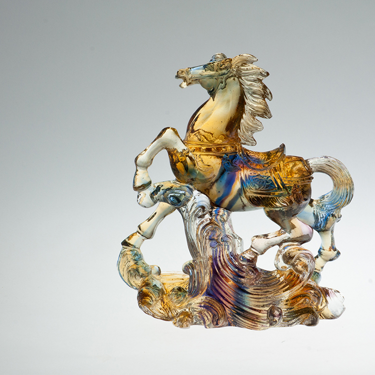 鹿港窯禮品館│琉璃馬-擺飾 獎牌~馬到成功