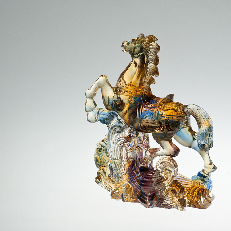 鹿港窯禮品館│琉璃馬-擺飾 獎牌~馬到成功