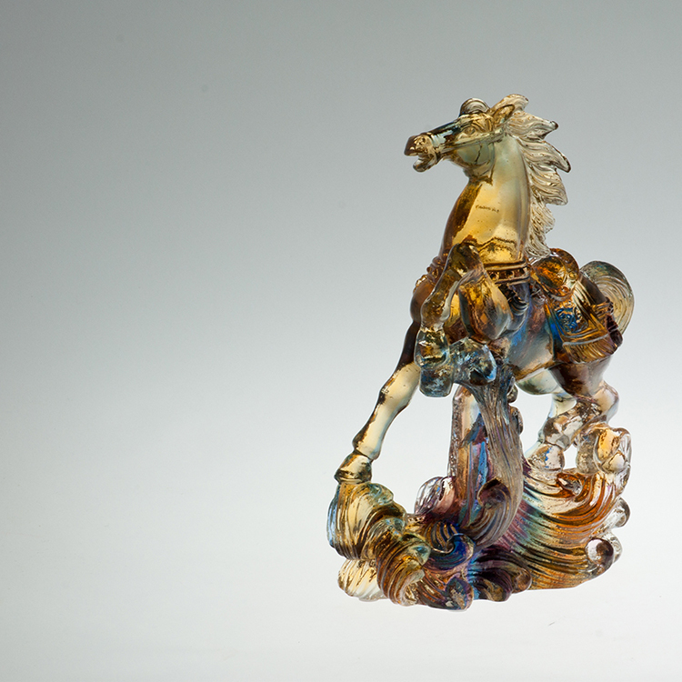 鹿港窯禮品館│琉璃馬-擺飾 獎牌~馬到成功