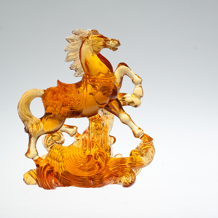 鹿港窯禮品館│琉璃馬-擺飾 獎牌~馬到成功