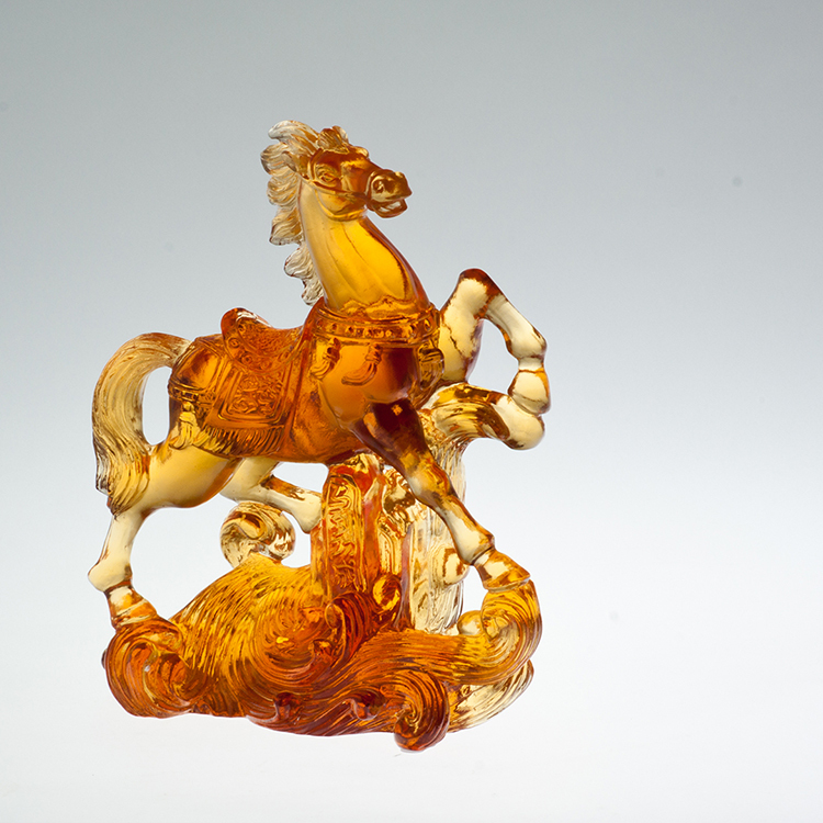 鹿港窯禮品館│琉璃馬-擺飾 獎牌~馬到成功