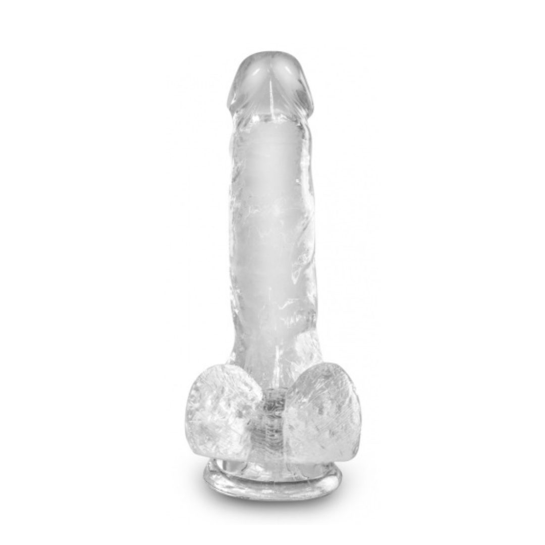King Cock 6" Cock with Balls - Clear