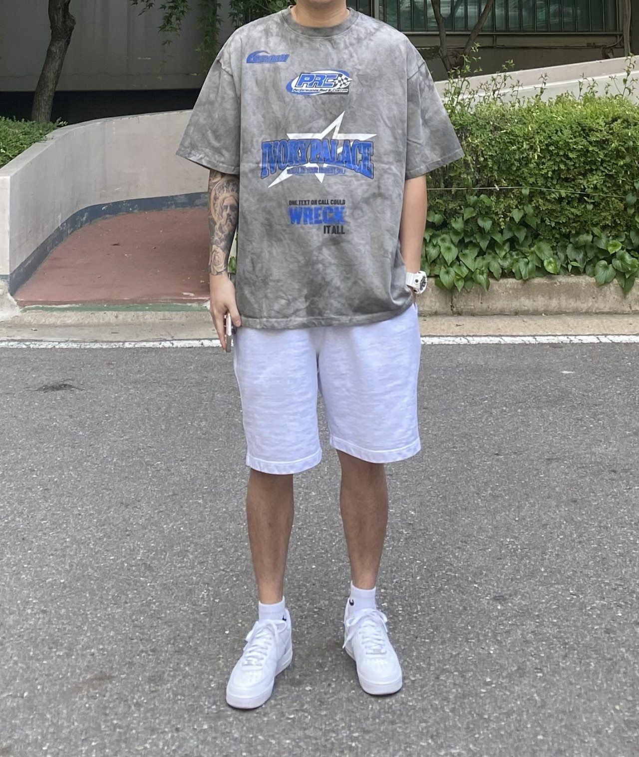 紮染英文字圖案短袖Tee T5532