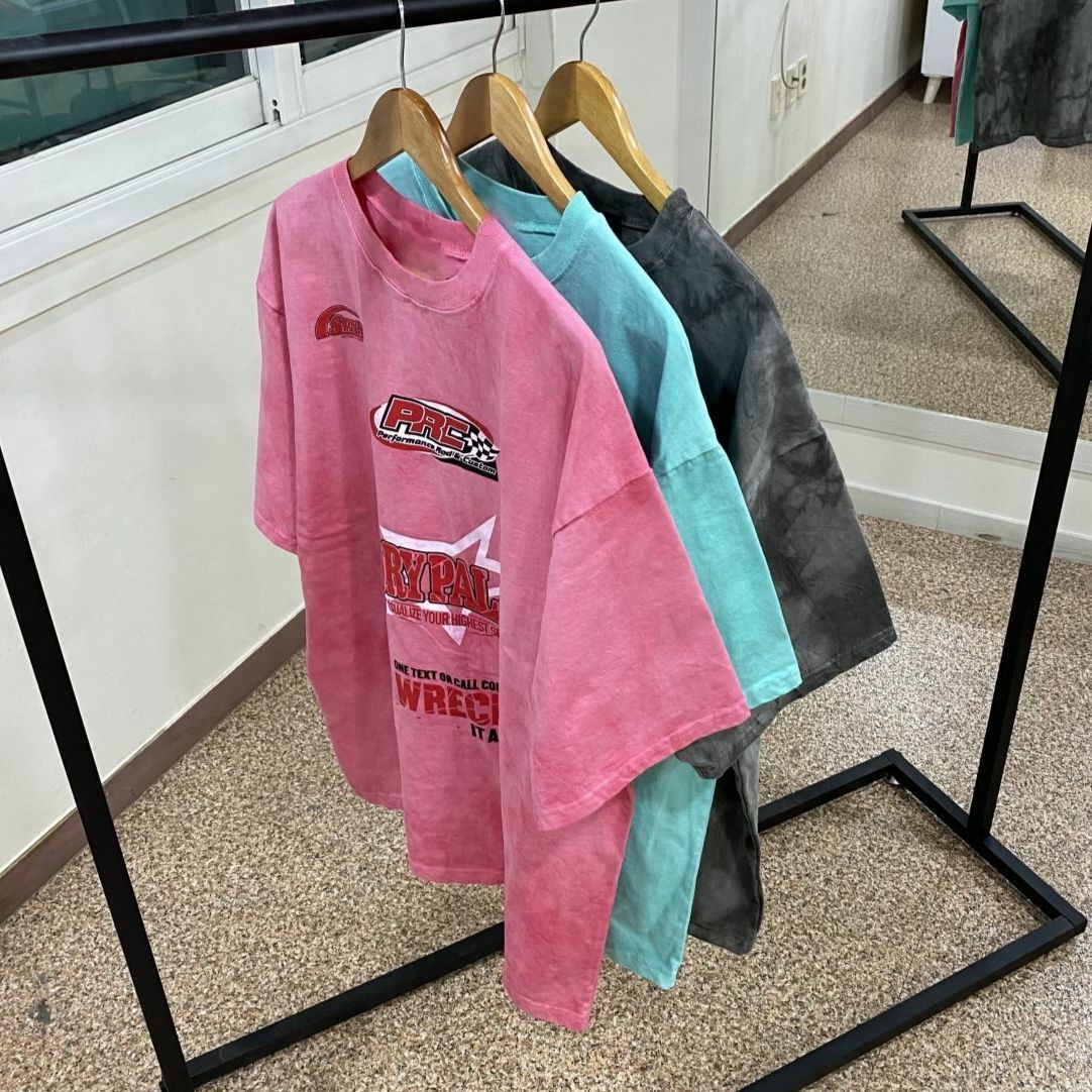 紮染英文字圖案短袖Tee T5532