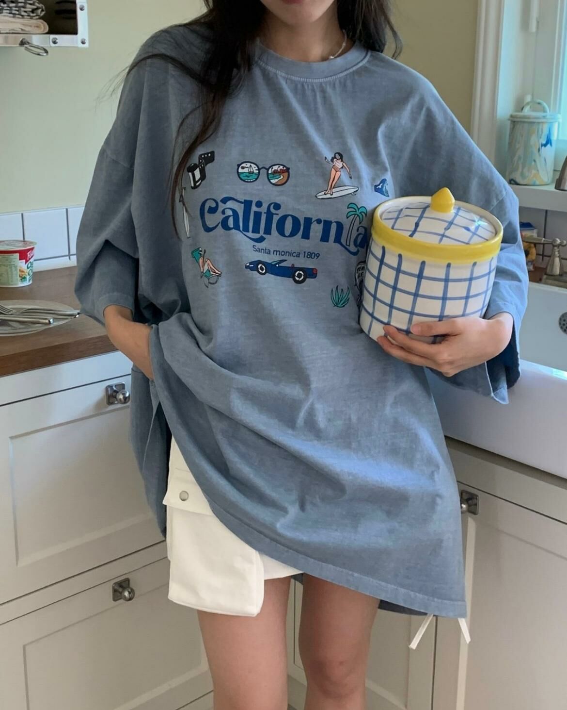 OverSize英文字圖案短袖Tee T5485