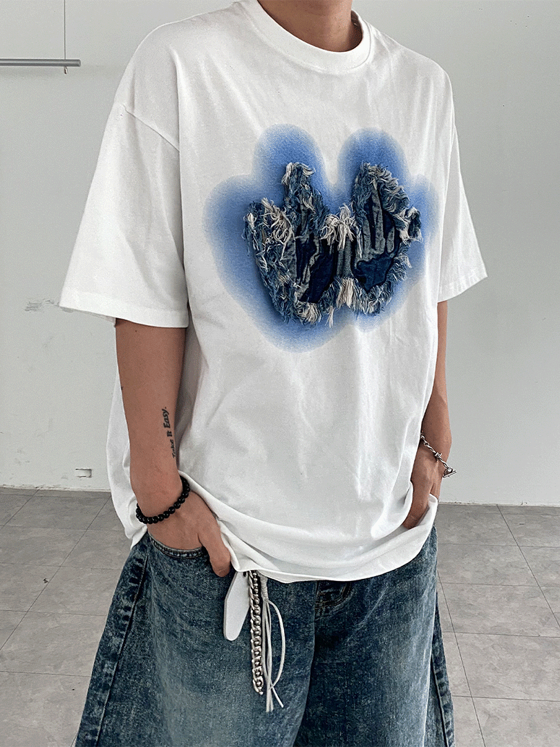 牛仔指狀短袖T恤