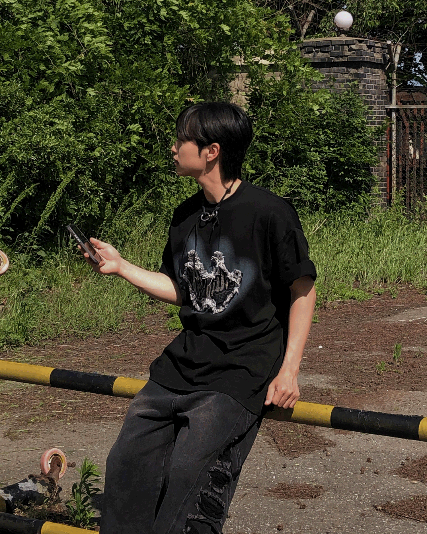 牛仔指狀短袖T恤