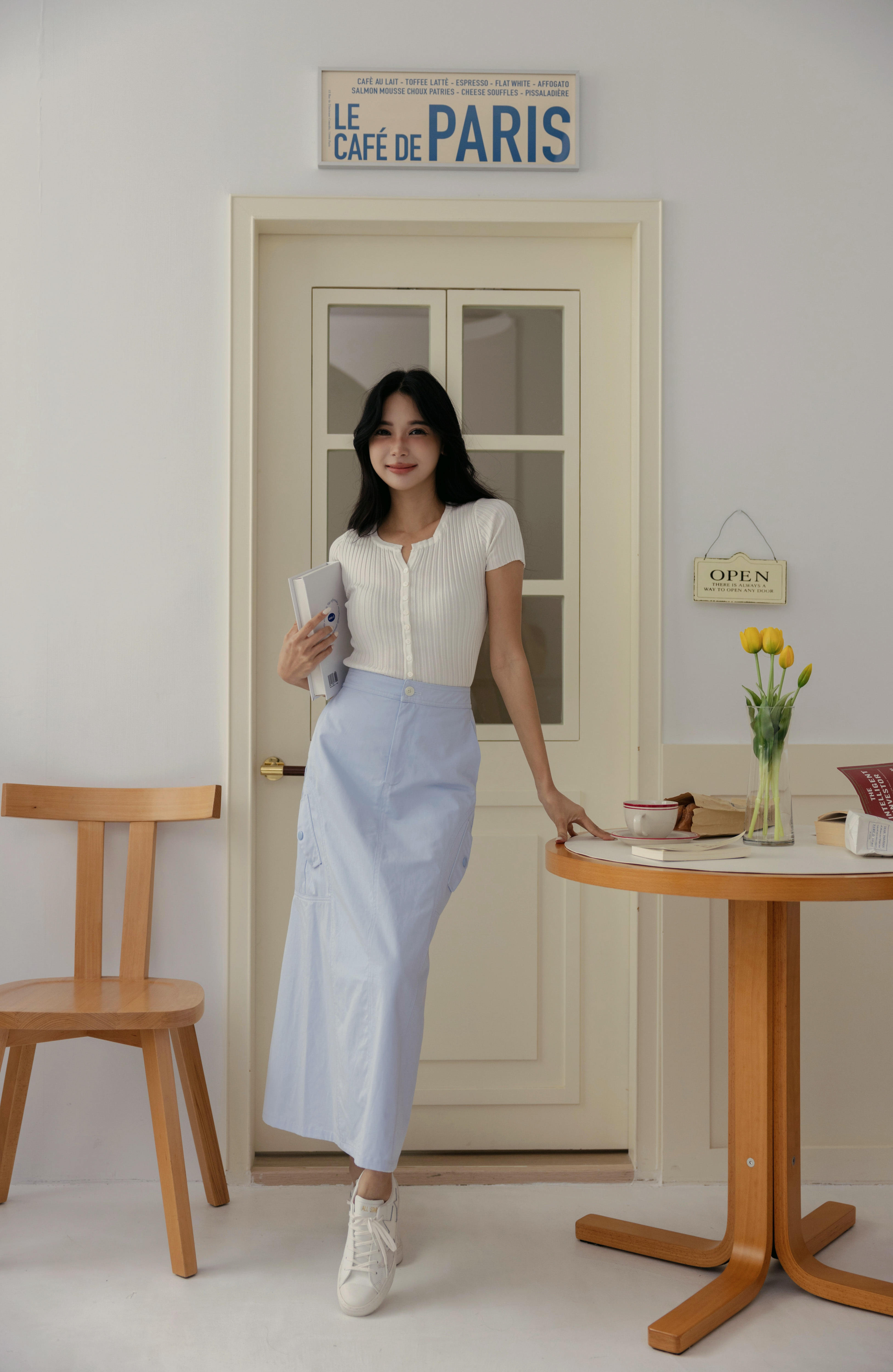 透膚感精緻針織釦衫