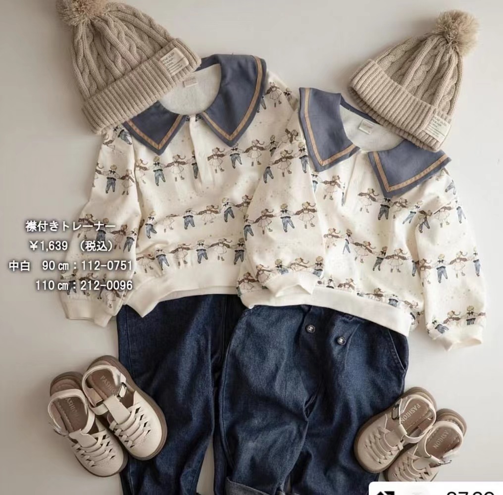 日單 tete滿印有領衛衣/包屁