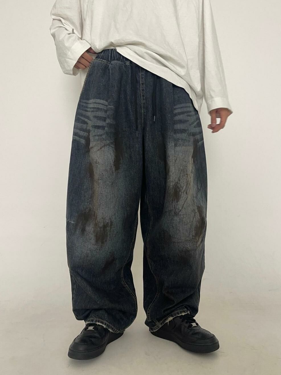 洗水仿污鬆身牛仔褲 P2695