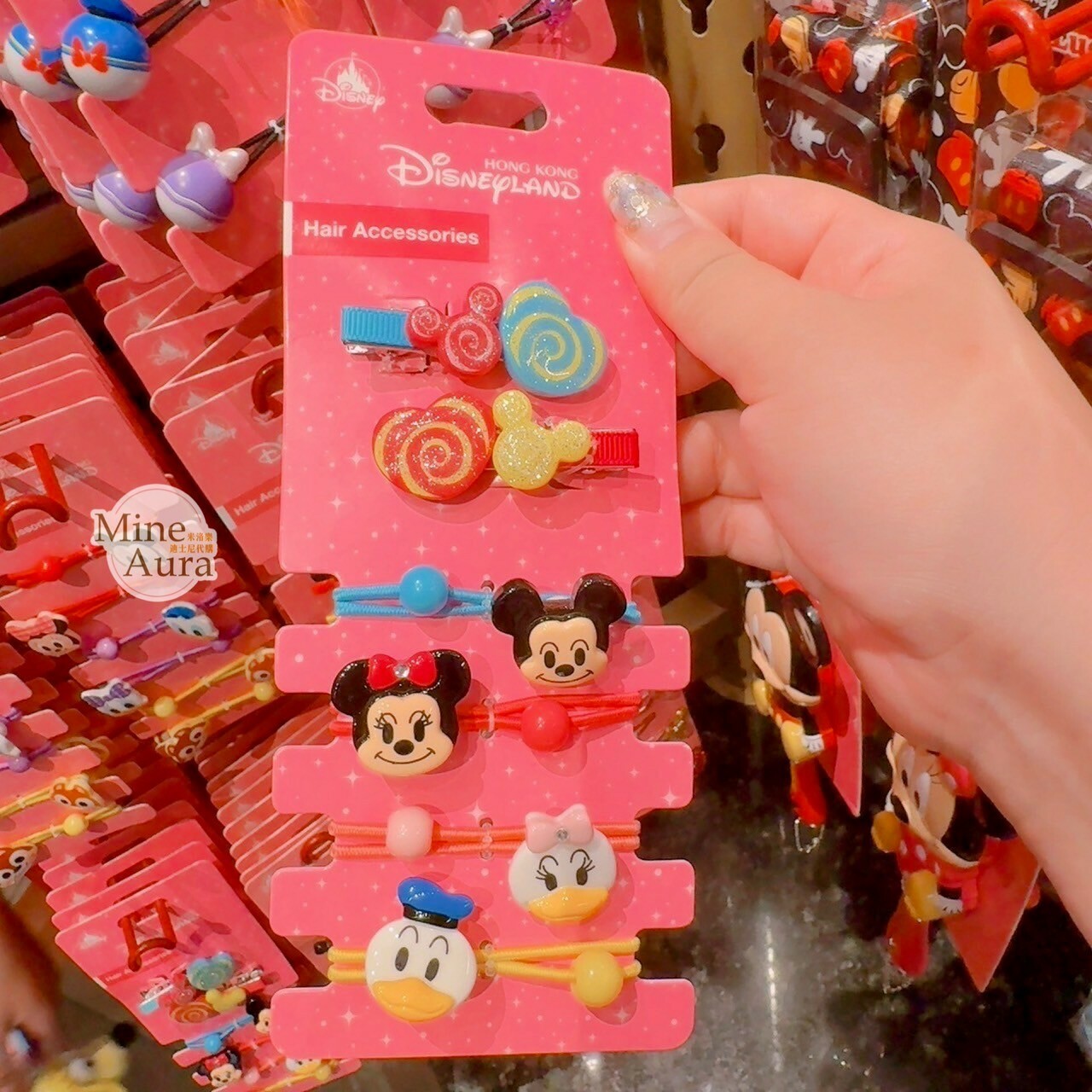 米奇 Mickey 好友集合 米奇頭造型髮夾 大頭髮束 髮飾 6入組 -香港迪士尼樂園