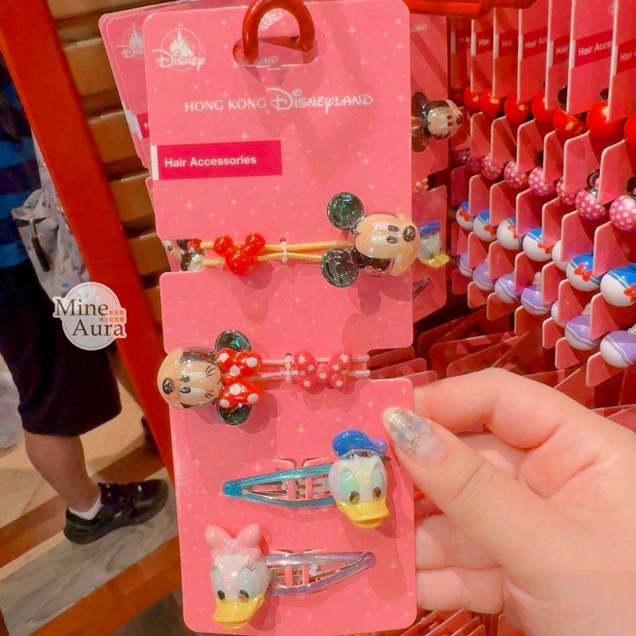 米奇 Mickey 好友集合 大頭造型 髮夾 大頭髮束 髮飾 4入組 -香港迪士尼樂園
