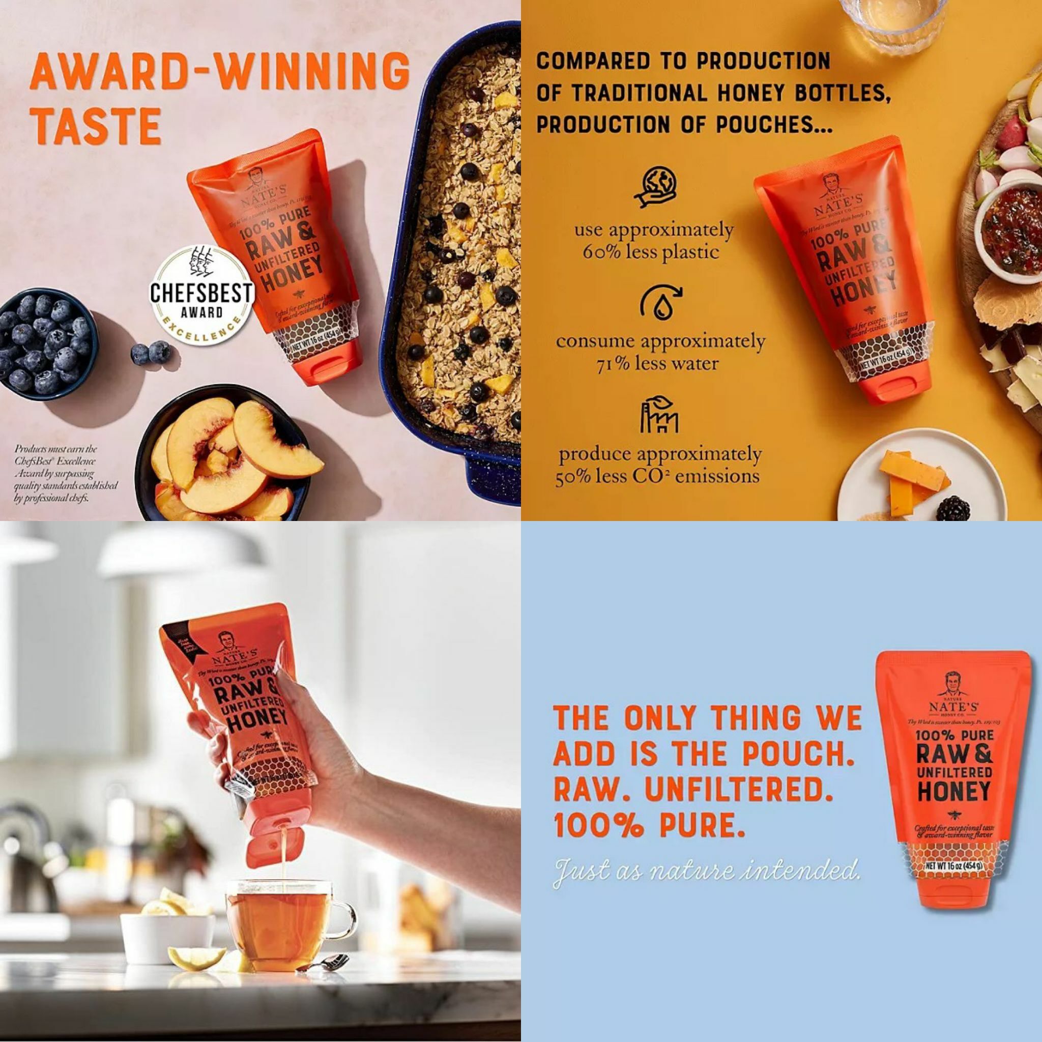 【預購】Nature Nate's F070311 16oz 纯天然蜂蜜（單支）