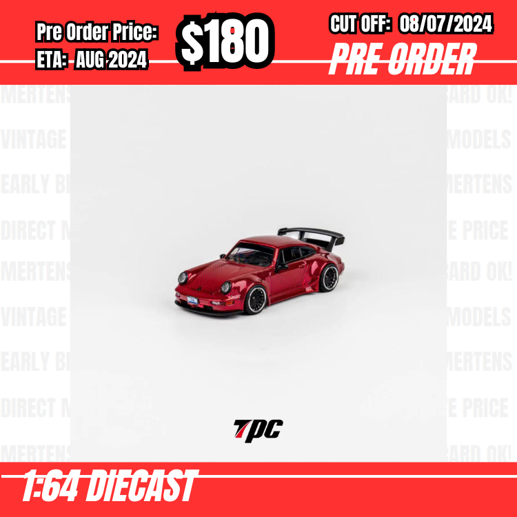 PO-$180 * Flame Model * 1:64 RWB993 Chrome Carbon Red [OD04/07]
