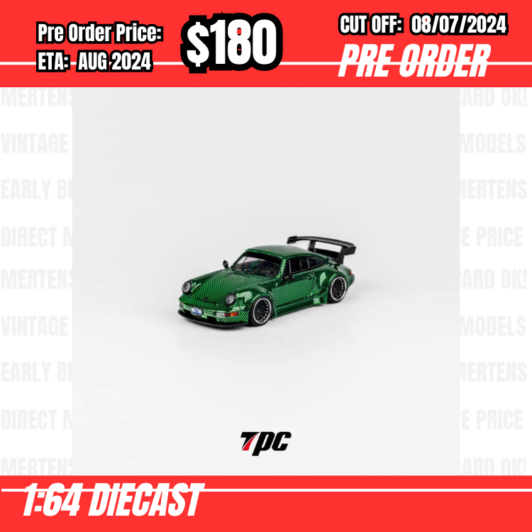 PO-$180 * Flame Model * 1:64 RWB993 Chrome Carbon Green [OD04/07]