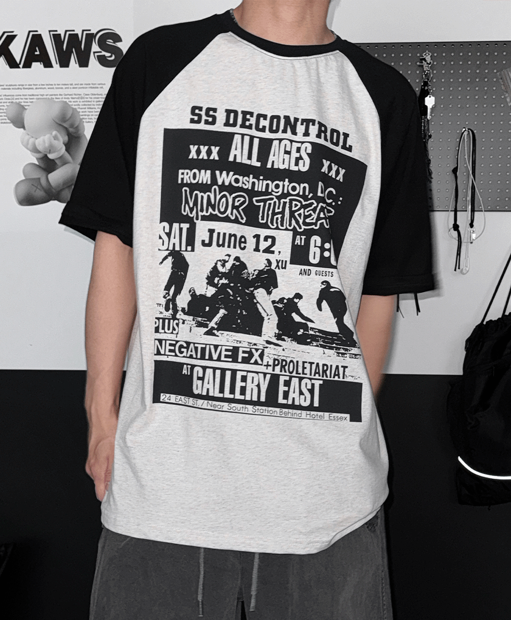 黑暗落肩短袖T恤