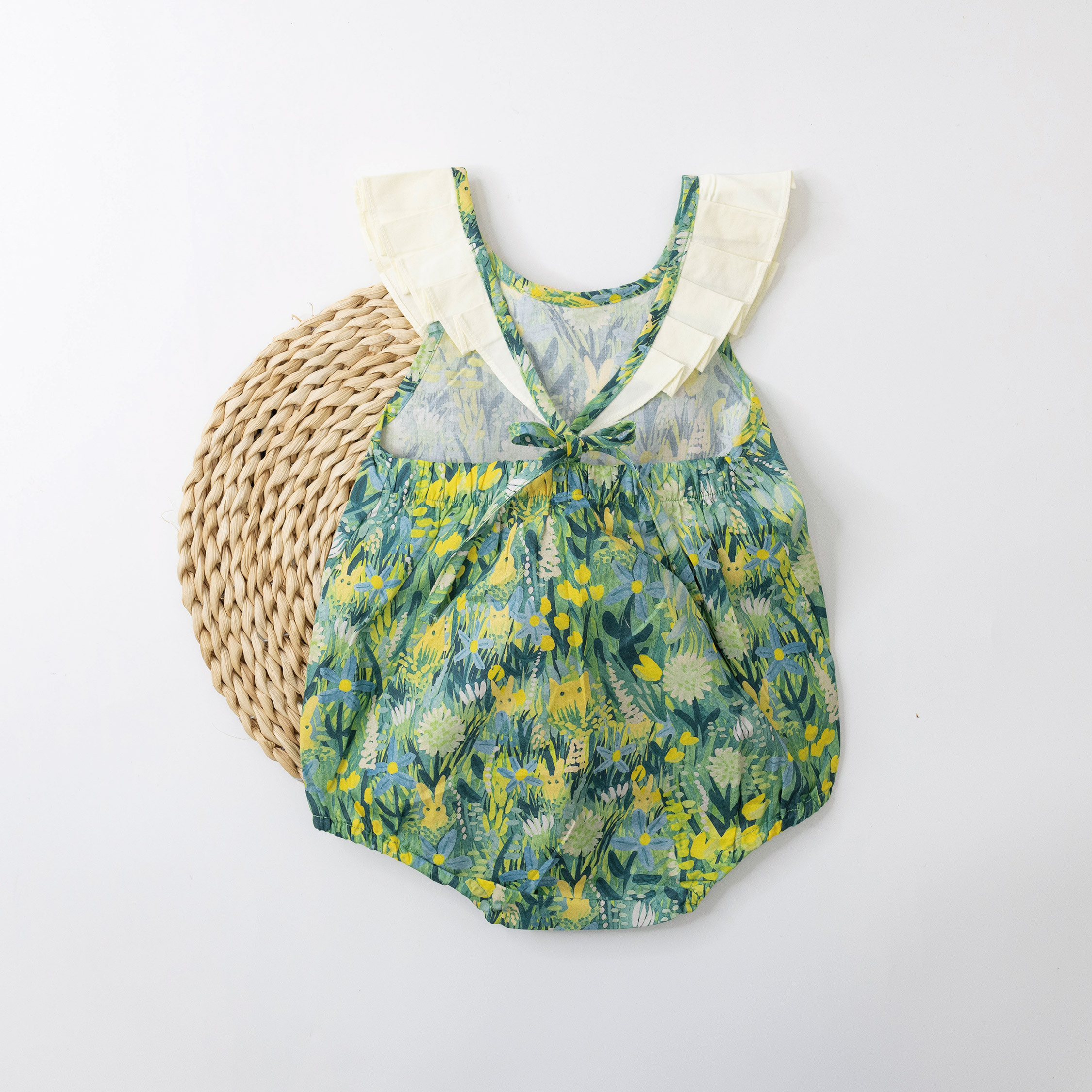 【JG0175】童趣森林水彩塗鴉後綁帶包屁衣