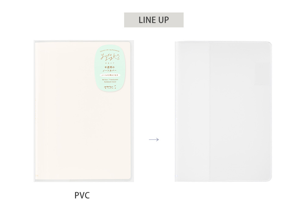 日本MIDORI．Yuru Log系列 B6筆記本 專用書套 PVC 15359-006