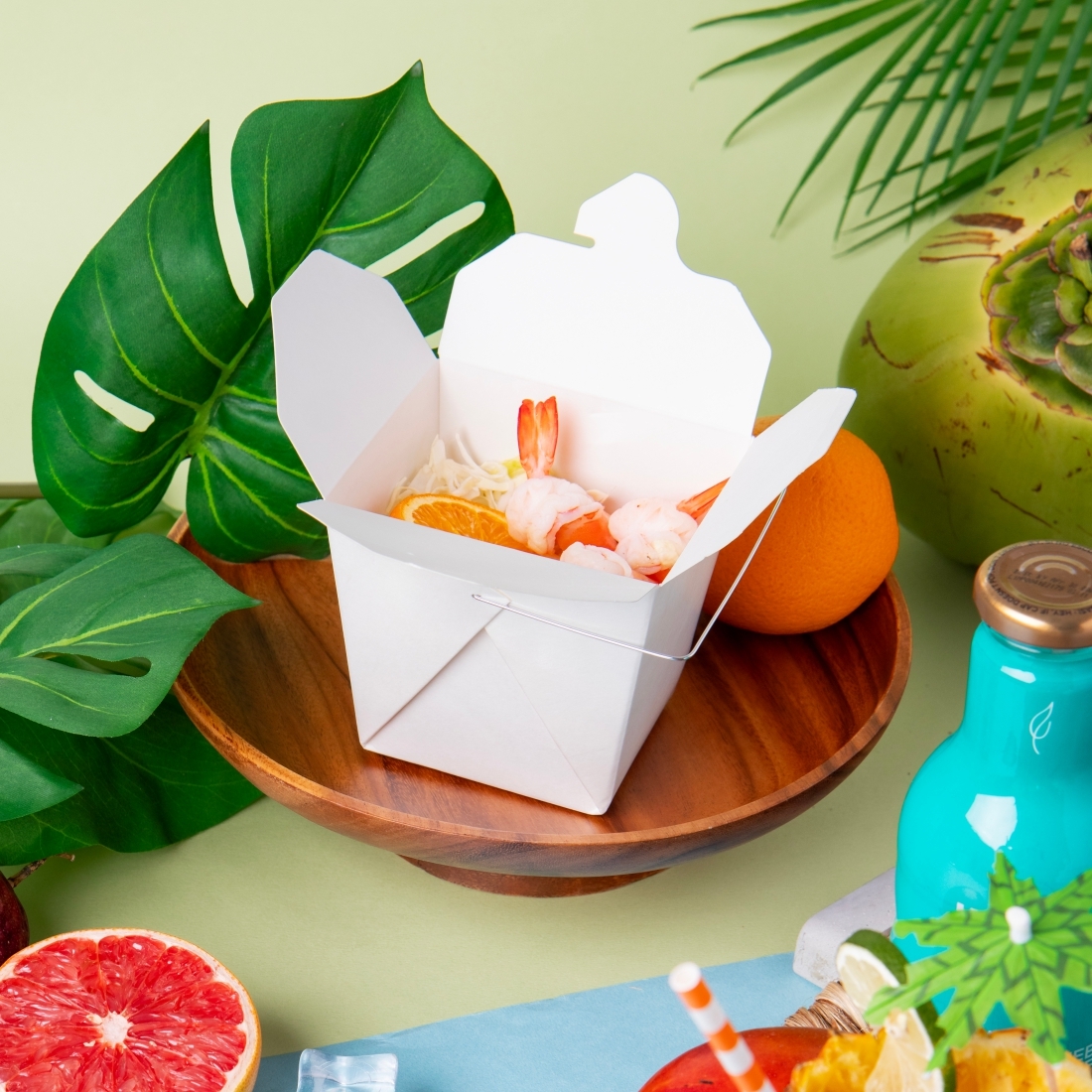 手提鐵絲外帶盒 26oz 2號