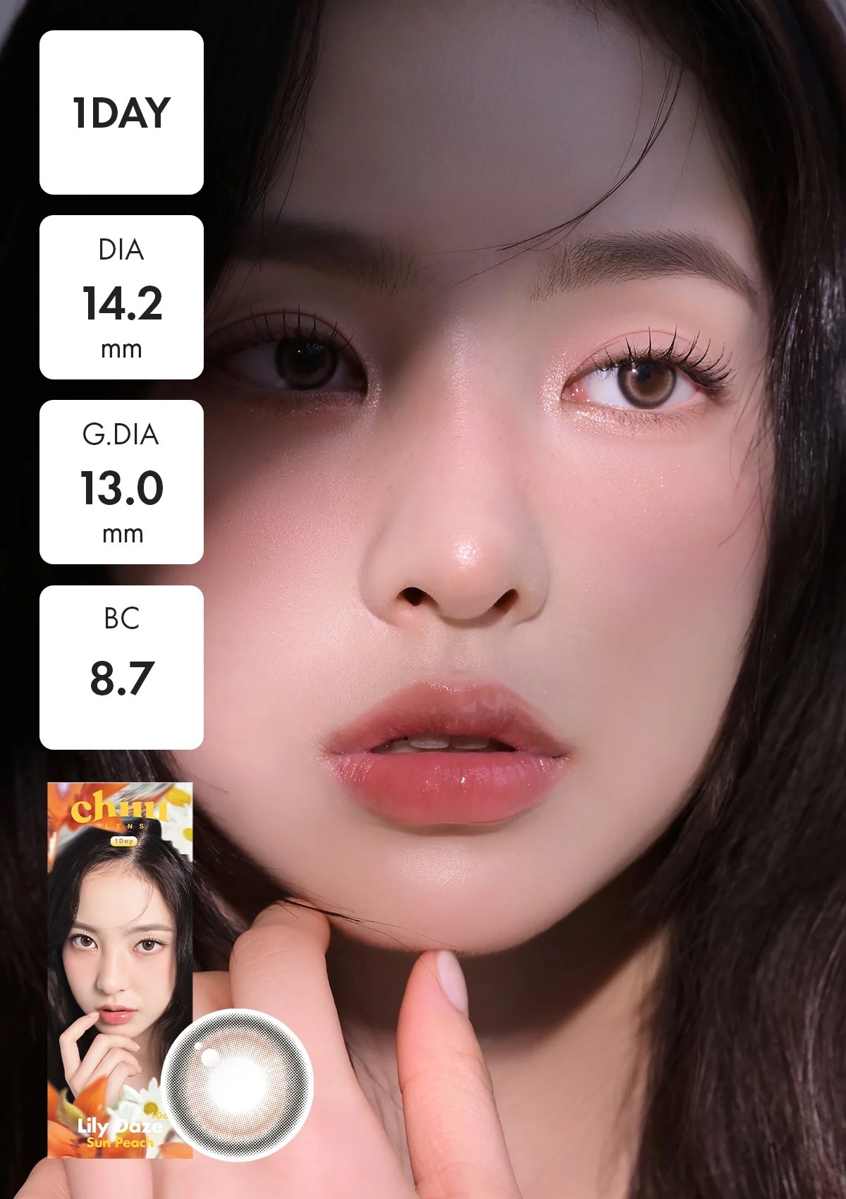 [日拋] CHUU LENS Lily Daze 1 Day Sun Peach 暖陽桃 日拋彩妝隱形眼鏡｜每盒10片