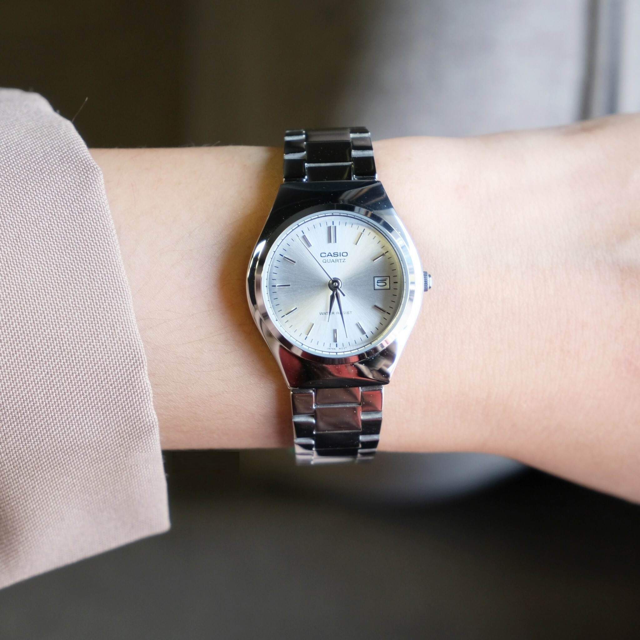 萬年鐘錶 - CASIO  卡西歐 優雅經典白面簡約不鏽鋼女錶  LTP-1170A-7A  錶徑26MM