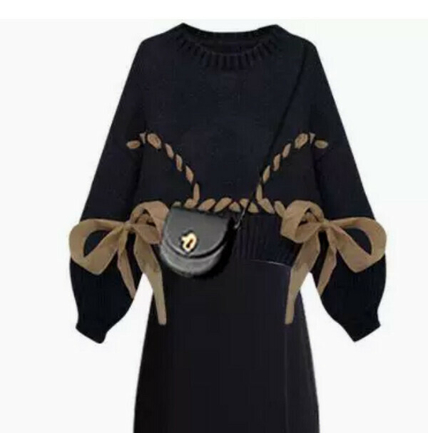Giant slim chic sweater#Single piece (black) [M-4XL size] [Contact customer service to confirm size after placing an order]]